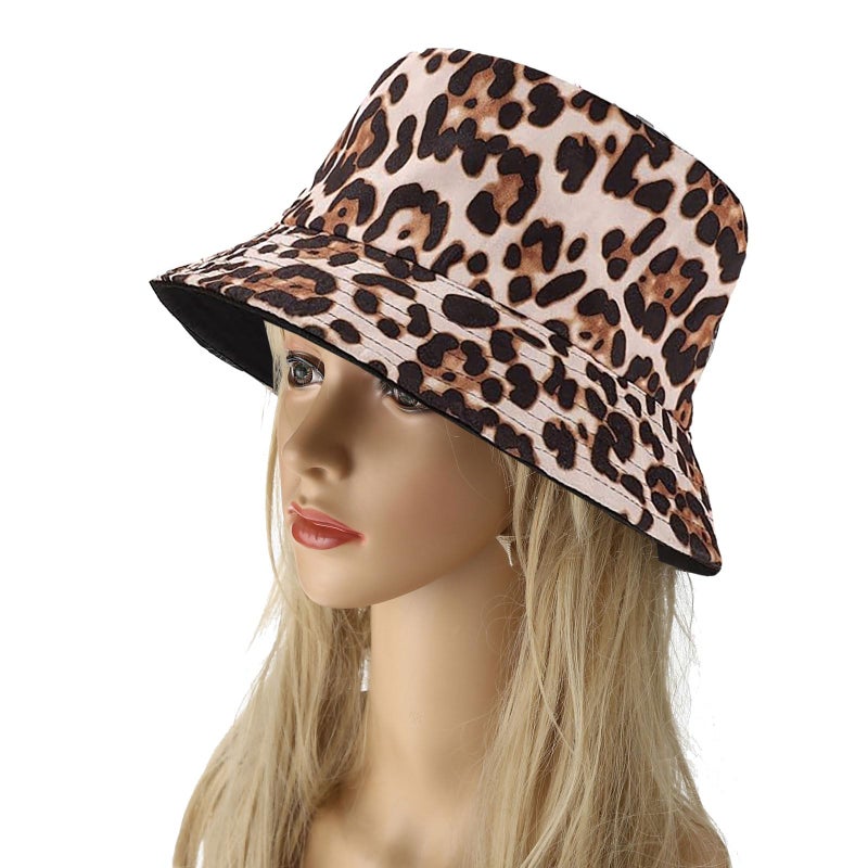 Joylife Animal Print Bucket Hat Novelty Pattern Sun Hats Reversible Packable Fishing Cap for Women, Men, Beige - Image 5